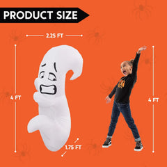 4ft Tall Scared Cute Ghost Hugging Tree Halloween Inflatable