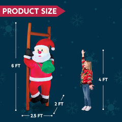 6ft Tall Climbing Santa with Build-in LEDs