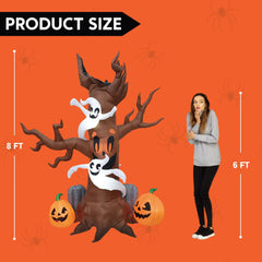 8ft Scary Tree with Graves Inflatable