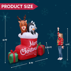 6ft Tall Merry Christmas Socks