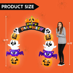 8ft Tall Stack Character Pumpkin Archway Inflatable