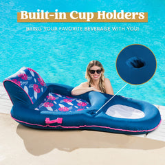 SLOOSH - Luxury Fabric Cover Pool Lounger, Deep Blue