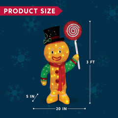 3ft LED Yard Light - Tinsel Gingerbread Man