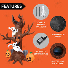 8ft Scary Tree with Graves Inflatable
