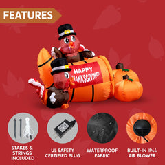 Large Little Turkeys on a Cornucopia Inflatable (6ft)