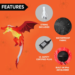 5ft Tall Hanging Flying Dragon Inflatable