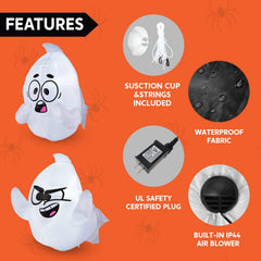 2.6ft Tall Naughty Window Ghost Inflatable, 2 Pcs