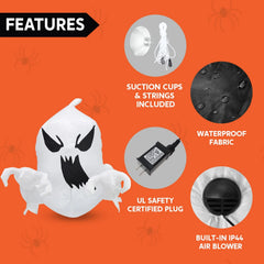 3.5ft Halloween Flying Ghost Broke Out from Window