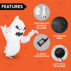 3.5 ft. Halloween Inflatable Window Crasher Ghost