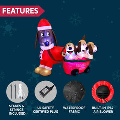 5ft Tall Christmas Puppy Inflatable