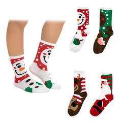 2025 12 Days Advent Calendar - Socks, 12 Packs (Santa, Snowman, Reindeer, Gingerbread Man)