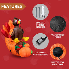 Large Thanksgiving Gobbles the Turkey (6 ft)