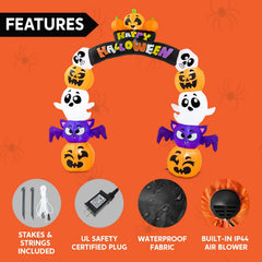 8ft Tall Stack Character Pumpkin Archway Inflatable