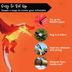 5ft Tall Hanging Flying Dragon Inflatable