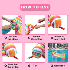 SLOOSH - 2 Packs Inflatable Pool Float Hammock (Pink & Blue)