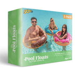 SLOOSH -  Donuts with Glitters Pool Floats, 3 Pcs