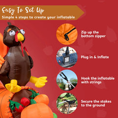 Large Thanksgiving Gobbles the Turkey (6 ft)