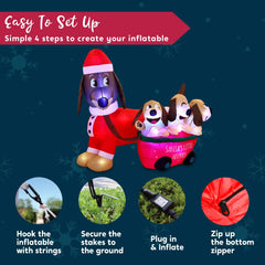 5ft Tall Christmas Puppy Inflatable