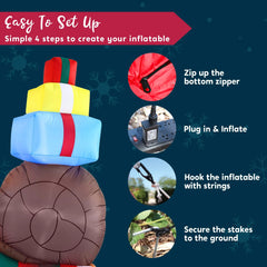 6ft Long Cute Snail with a Stack of Gifts Inflatable