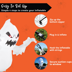 3.5 ft. Halloween Inflatable Window Crasher Ghost