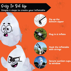 2.6ft Tall Naughty Window Ghost Inflatable, 2 Pcs