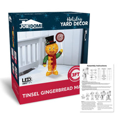3ft LED Yard Light - Tinsel Gingerbread Man
