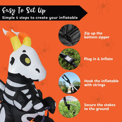 5ft Cute Skeleton Dragon