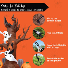 8ft Scary Tree with Graves Inflatable