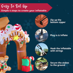 10ft Tall Gingerbread House Archway Inflatable