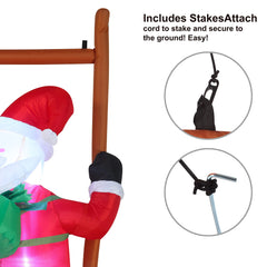 6ft Tall Climbing Santa with Build-in LEDs