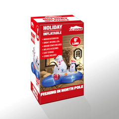 6ft Long Polar Bear Fishing with Penguin Inflatable