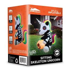 5ft Tall Sitting Skeleton Unicorn Inflatable