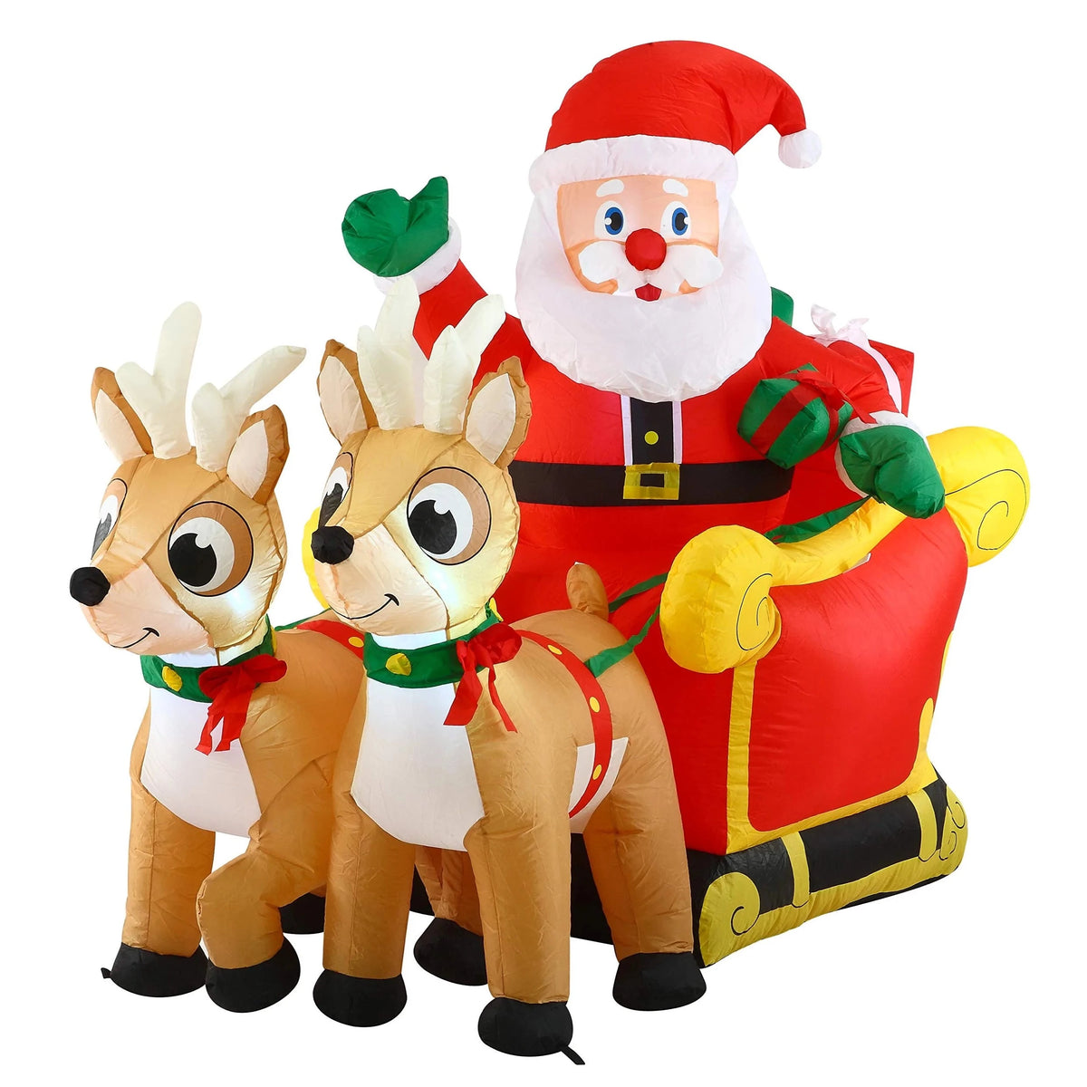 6ft Tall Santa Claus on Sleigh Inflatable
