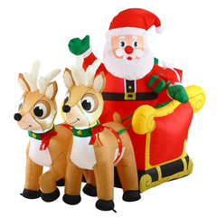 6ft Tall Santa Claus on Sleigh Inflatable