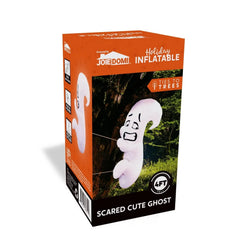 4ft Tall Scared Cute Ghost Hugging Tree Halloween Inflatable