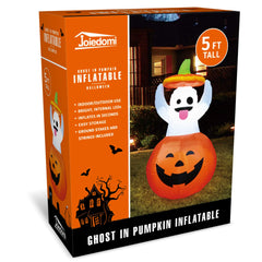 5ft Tall Halloween Ghost in Pumpkin Inflatable