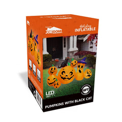 6ft Pumpkins with Black Cat Halloween Inflatable