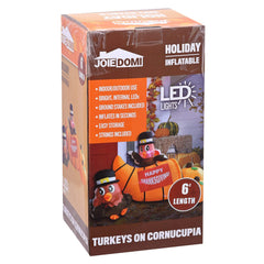 Large Little Turkeys on a Cornucopia Inflatable (6ft)