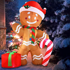 8ft Tall Gingerbread Man Christmas Inflatable
