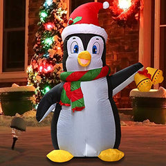 5ft Tall Holiday Penguin Christmas Inflatable