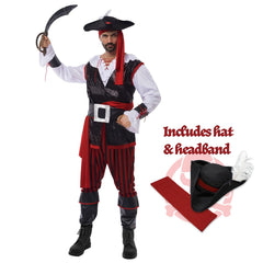 Mens Sea Captain Pirate Halloween Costume