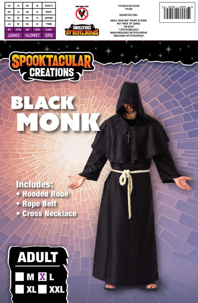 Medieval Hooded Monk Cloak Renaissance Priest Robe Halloween Costume - Adult - Spooktacular Creations