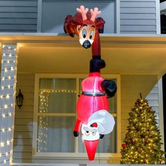 7.8ft Inflatable Reindeer and Santa Falling Christmas Hanging Decoration