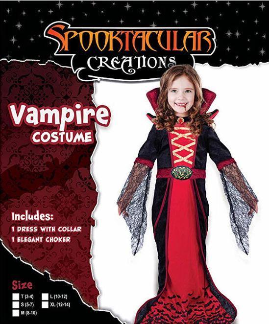 Royal Vampire Costume for Girls Deluxe Set - Spooktacular Creations